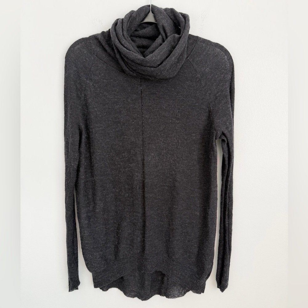 Les Copains Size 44 • Black Wool Long Sleeve Turtleneck Pullover Sweater.